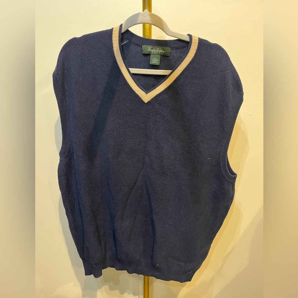 Brooks Brothers Navy V-Neck Sweater Vest